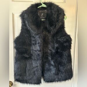 Rachel Zoe Black Faux Fur Vest